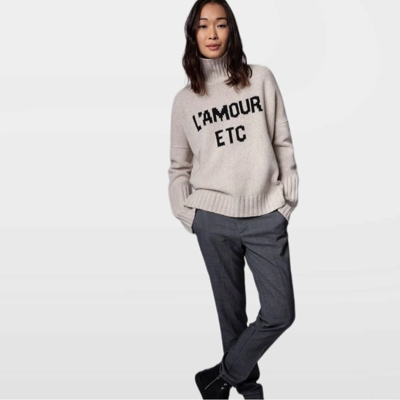 NWT ZADIG AND VOLTAIRE Beige
Merino Wool Alma L'Amour Oversized Sweater Size Sm - Picture 5 of 10